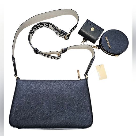 Michael Kors Black Leather Jet Set Travel Crossbody, NEW With Tags! - Picture 7 of 12